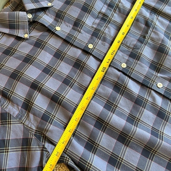 AUSTIN REED LONDON LONG SLEEVE COLLARED BUTTON DOWN DRESS SHIRT LAVENDER PLAID - Picture 5 of 6